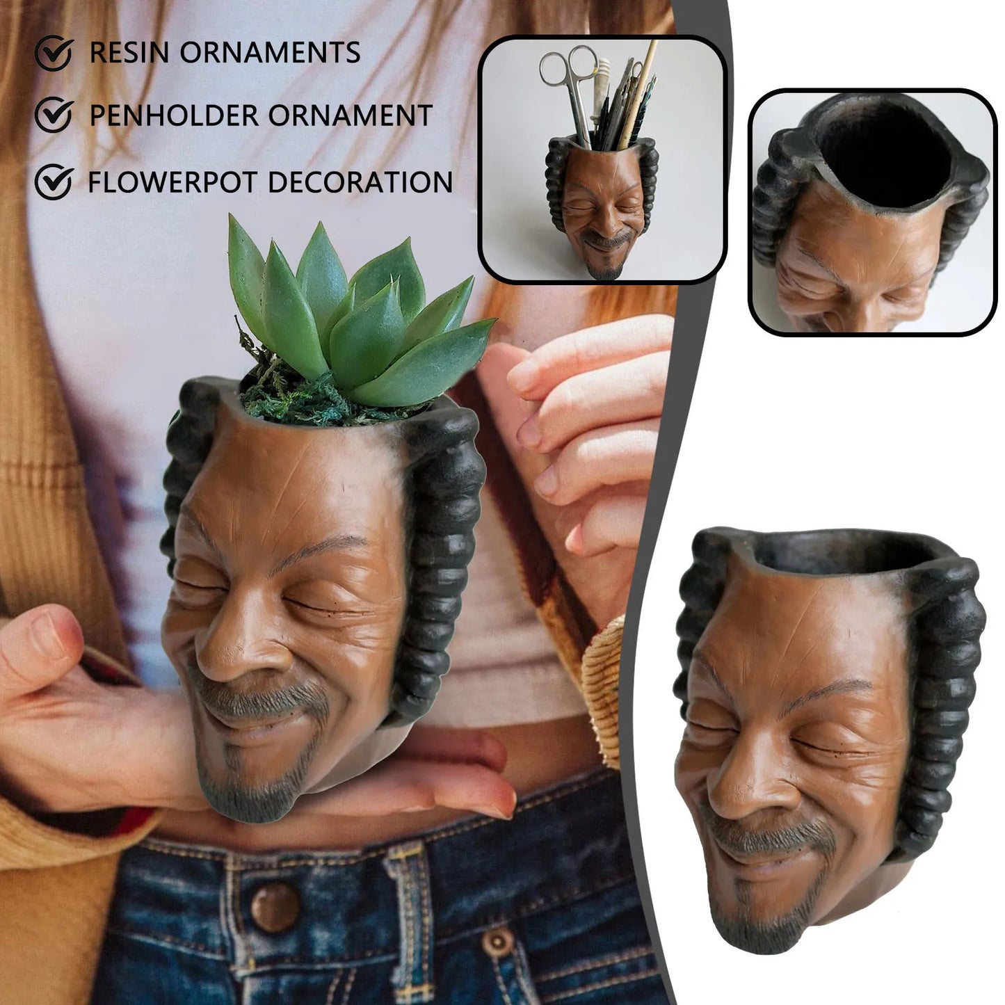 Fun Portrait Planter Pen Holder
