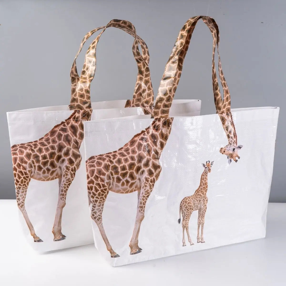 Large Size Shopping Bag Women Giraffe Pattern Woven Tote Bag Travel Bag High-Capacity