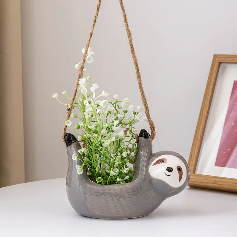 Cute Sloths Hanging Succulent Pot Ornaments