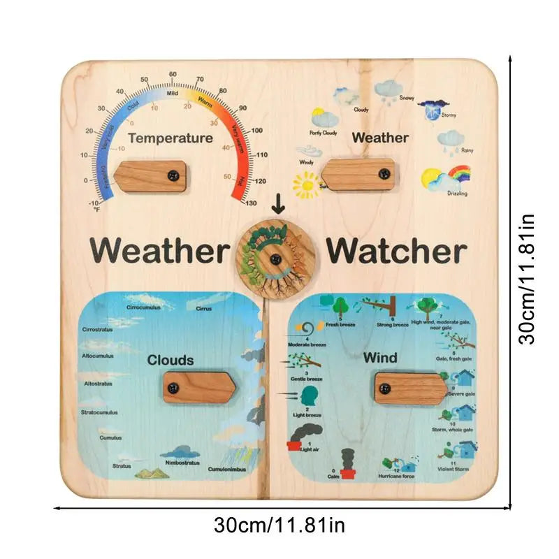 Activity Board Toy Weather Station Wooden Montessori Toy Climate Teaching Toy Engaging Preschool Learning Activities for Kids