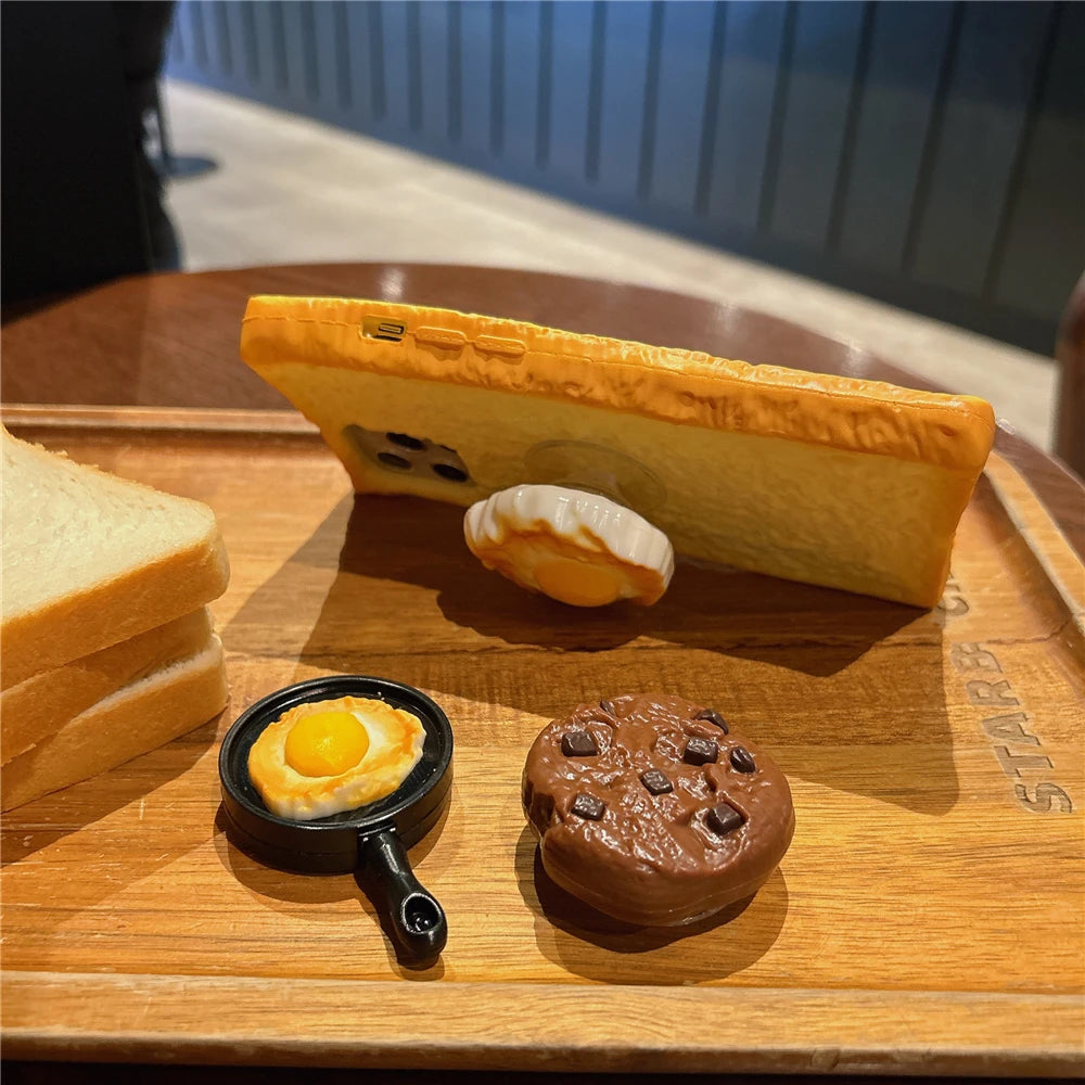 Soft 3D Toast Bread Phone Case for iPhone