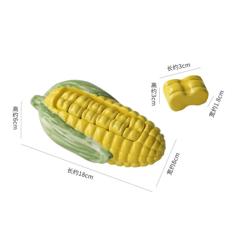 7pcs Corn Chopstick Holder with Base Chop Stick Stand Ceramic Chopsticks Rest for Diy Home Restaurant Dining Table Accessories