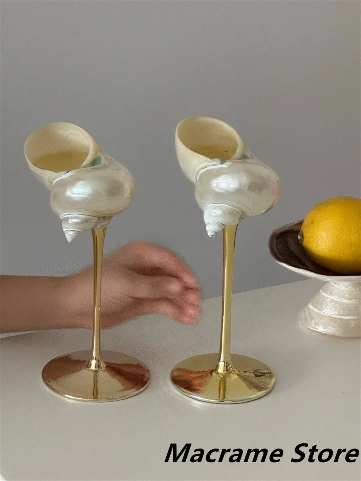 Handmade Natural Conch Wine Glass Modern Creative Niche Christmas Gift Gift Decoration Ornaments Household Shell Candlestick