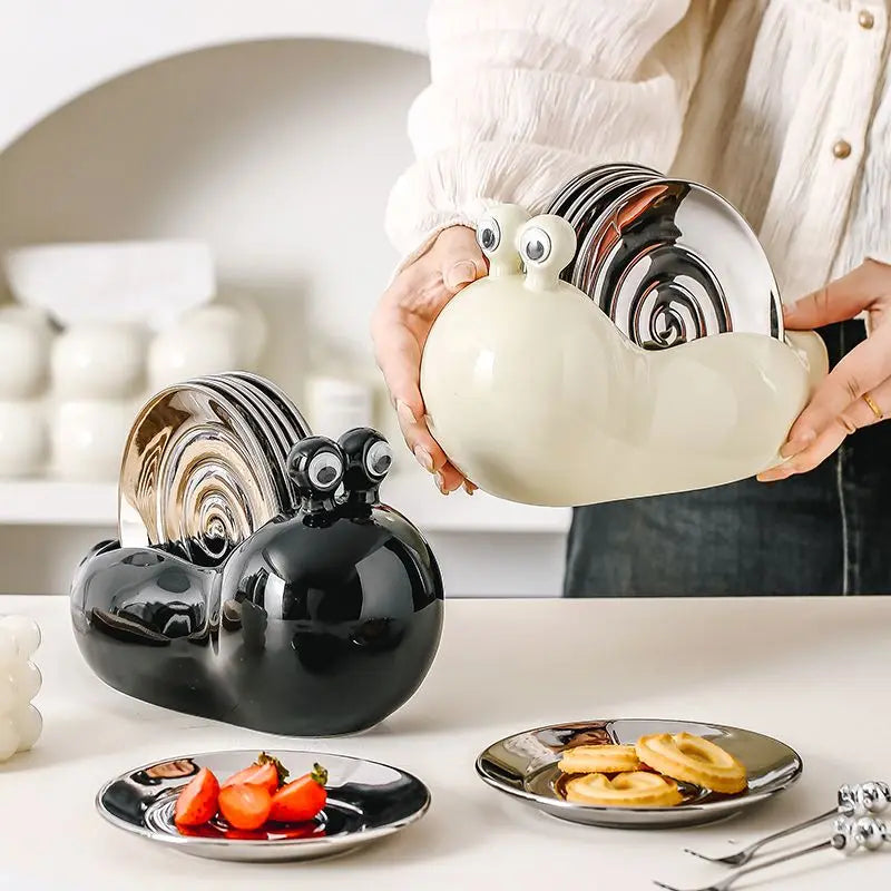 Cute Snail Snack Plate Set