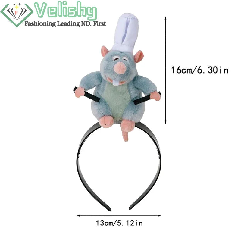 Creativity Ratatouille Hairband New Cartoon Plush Doll Headband French Wide-brimmed Hairpin Headdress Girl Gift