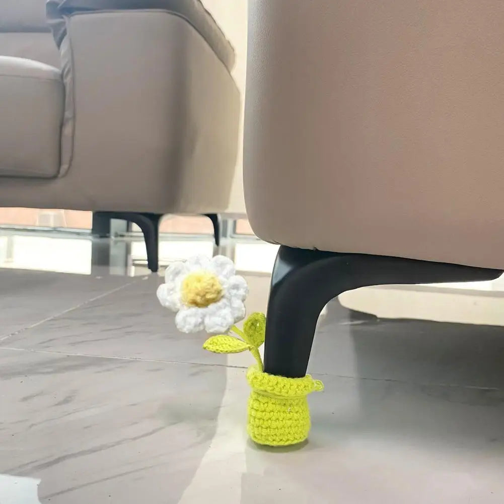 Universal Chair Leg Cover Knitting Chair Leg Cover Handmade Crochet Flower Chair Leg Covers for Furniture Protection for Sofa