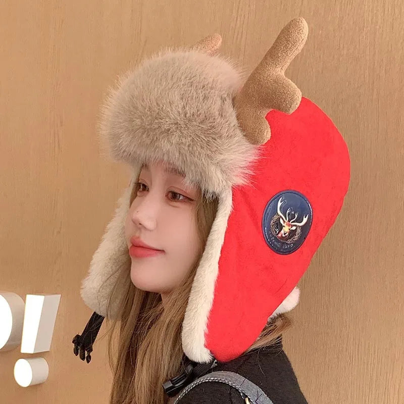 Winter Antlers Christmas Hat