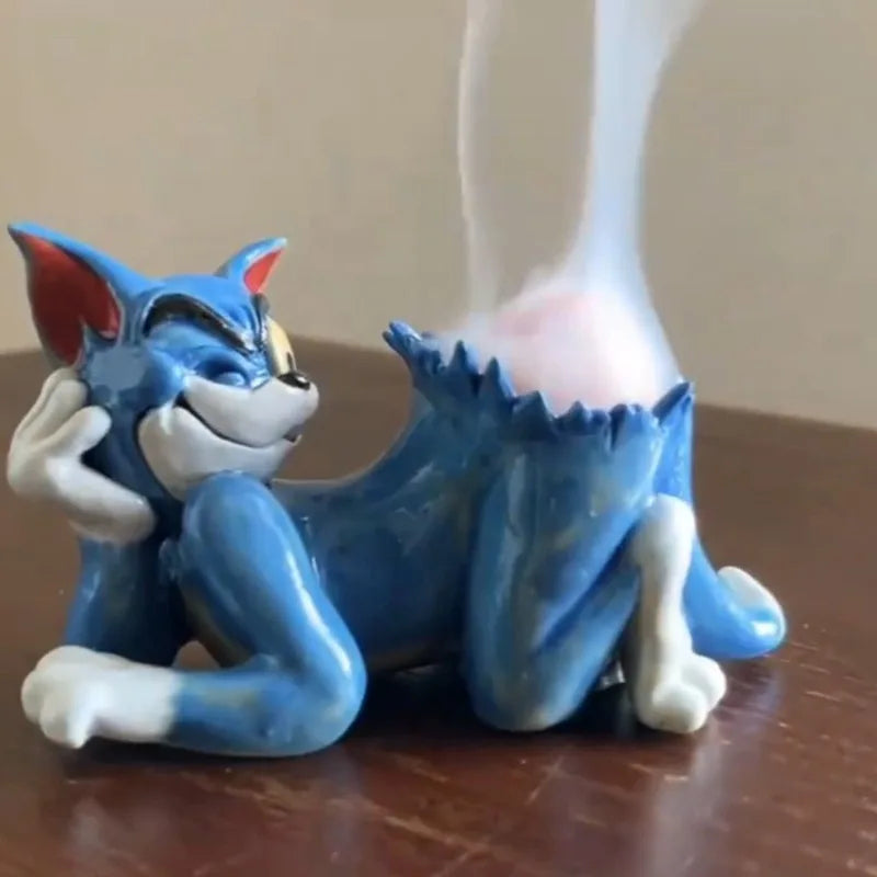 Hot Tom and Jerry Anime Surrounding Originality Household Resin Decorative Aromatherapy Stove Smoke Effect Ornaments Kawaii Gift