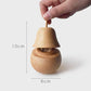 Pear Shape Wood Toothpick Container