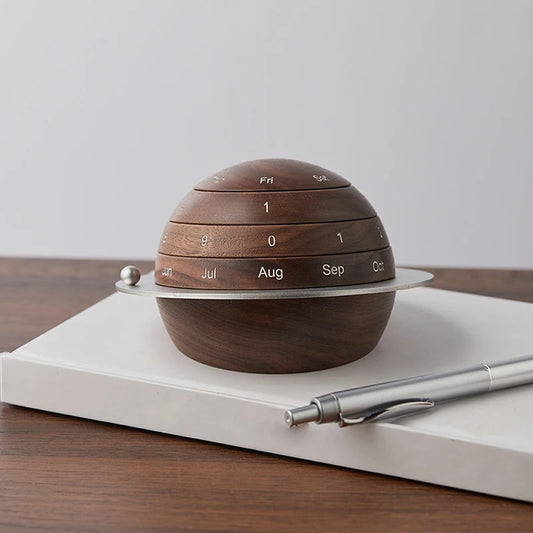 Wooden Earth Desk Calendar