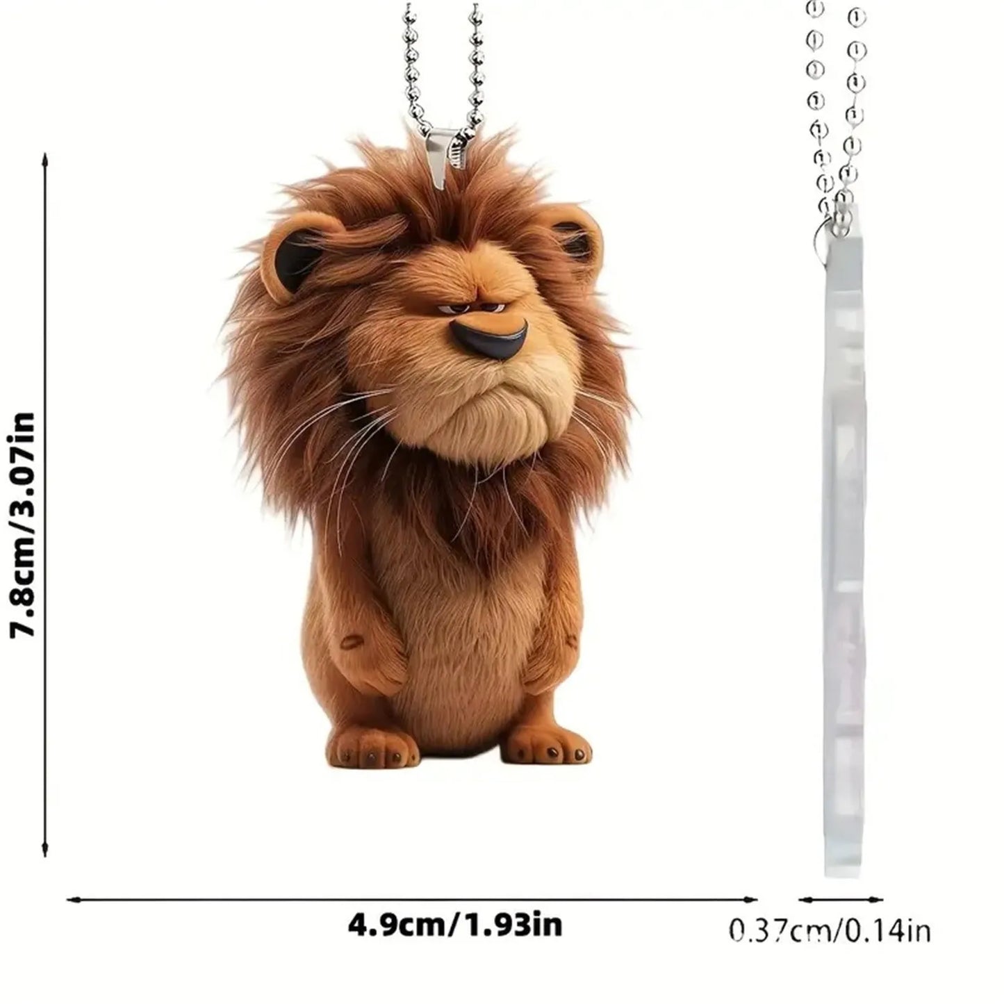 Lion Shaped 2D Flat Acrylic Hanging Ornament