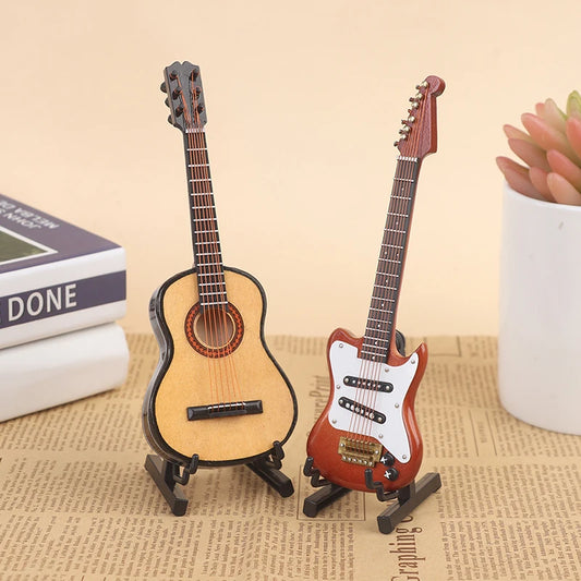 Miniature Music Electric Guitar Wooden Toys