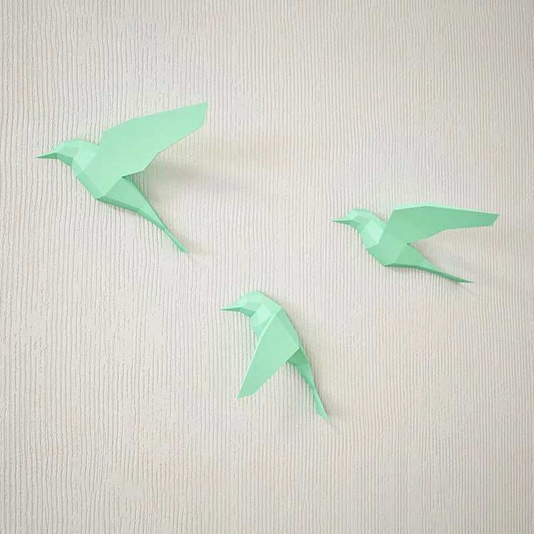 Three Birds Geometric Paper Model