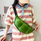 Creative Pea Shaped Fanny Pack, Funny Plush Chest Purse, Cartoon Design Crossbody Bag