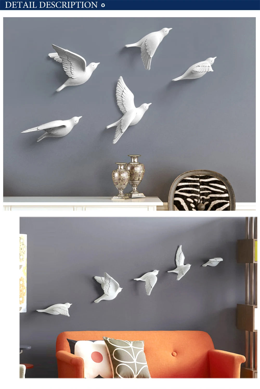 Resin Birds 3d Creative Wall Stickers