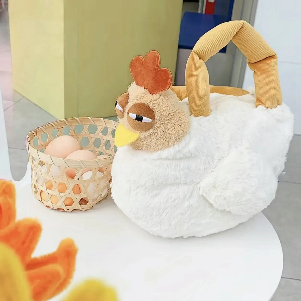 32cm Funny Chickens Plush Bag