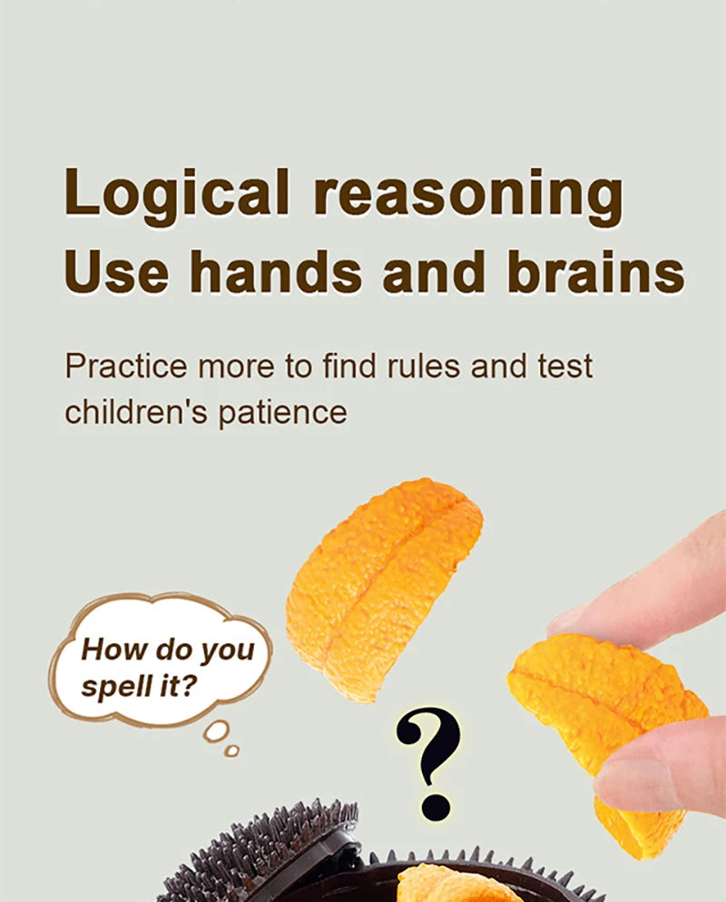 Kids Simulation Garlic Puzzles Educational Toys Sea Urchin Tangerine 3D Puzzles Matching Game Food Assembly Decompression Toys