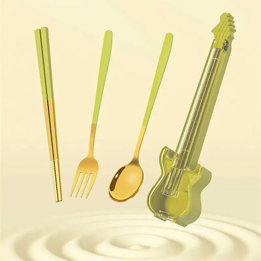 Stainless Steel Guitar Portable Tableware Set