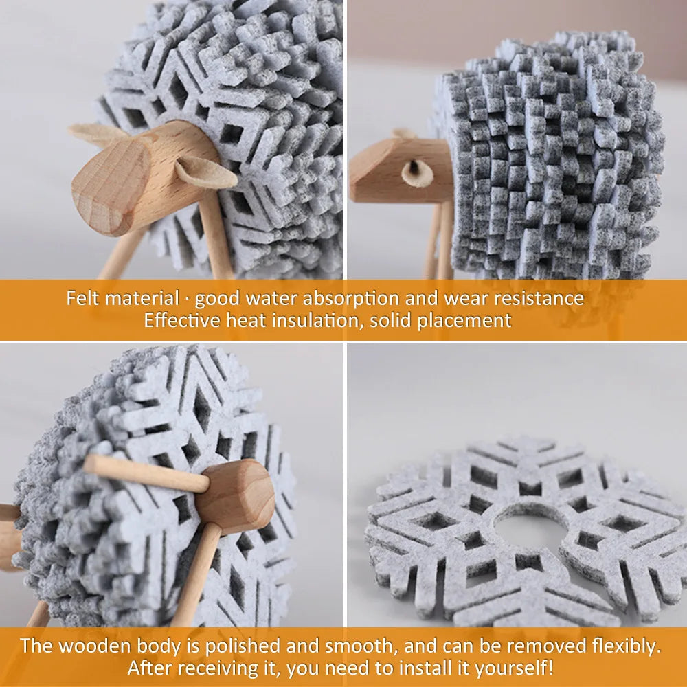 Sheep Felt Coaster Tableware