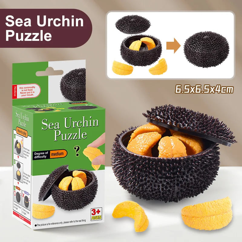 Kids Simulation Garlic Puzzles Educational Toys Sea Urchin Tangerine 3D Puzzles Matching Game Food Assembly Decompression Toys