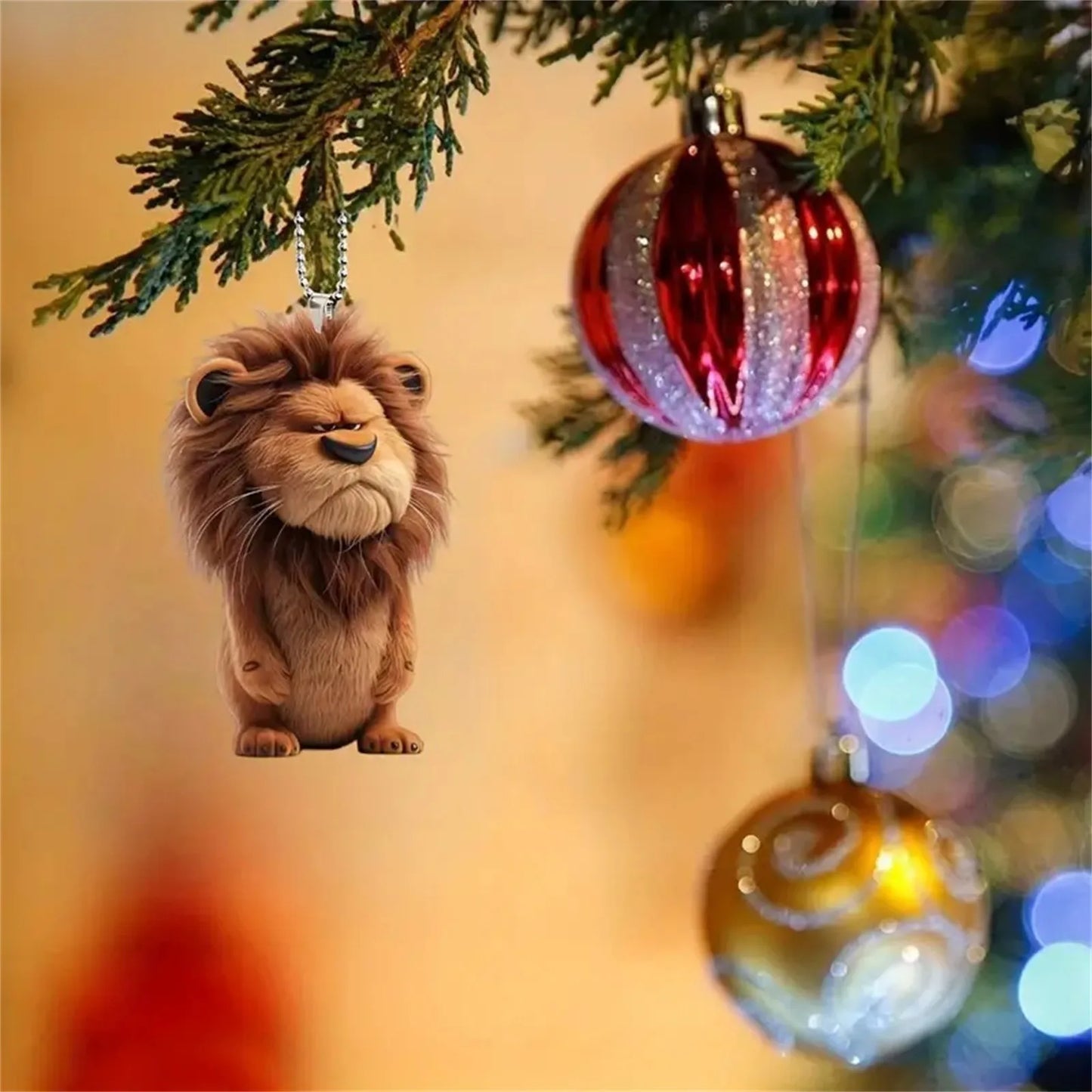 Lion Shaped 2D Flat Acrylic Hanging Ornament