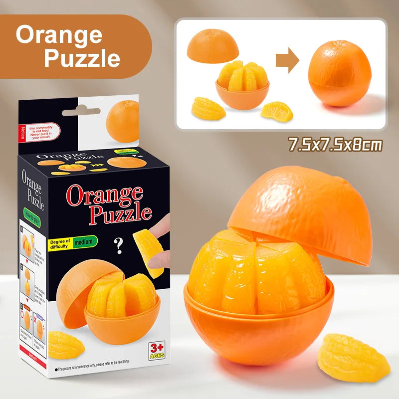Kids Simulation Garlic Puzzles Educational Toys Sea Urchin Tangerine 3D Puzzles Matching Game Food Assembly Decompression Toys
