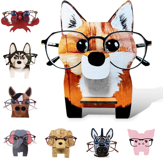 3D Kawaii Animal Glasses Rack Cute Cartoon Carvings Sunglass Display Rack Shelf Eyeglasses Stand Jewelry Wooden Holder Showcase