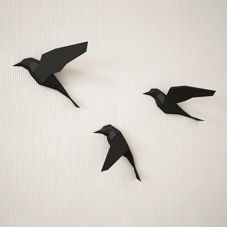 Three Birds Geometric Paper Model