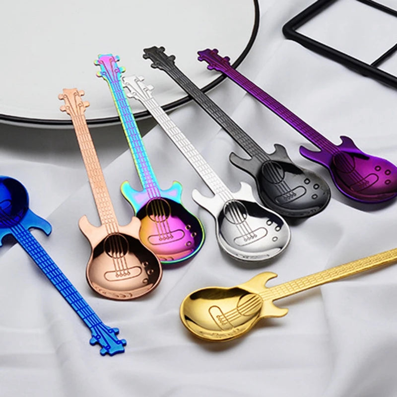 7Pcs/Set Stainless Steel Guitar Teaspoon