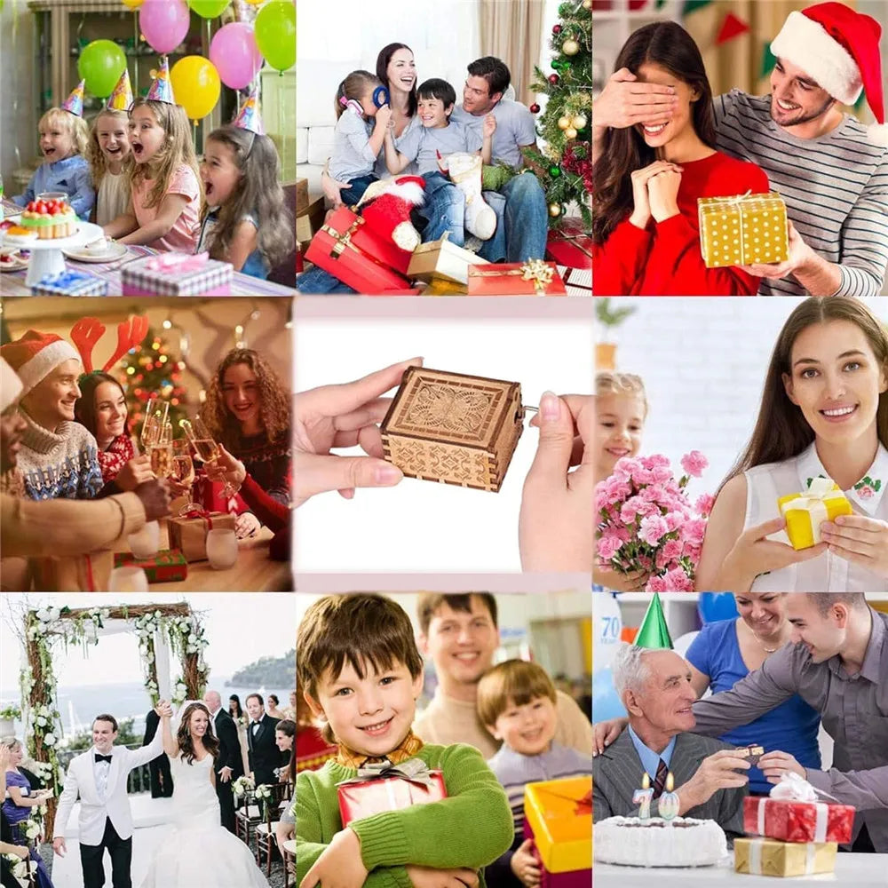 Hot Wooden Hand Crank Music Box