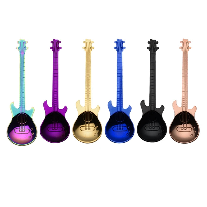 7Pcs/Set Stainless Steel Guitar Teaspoon