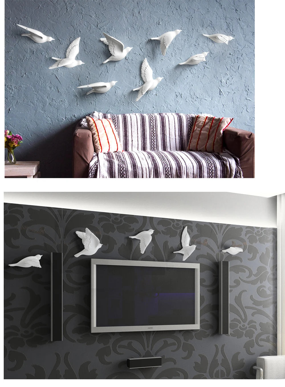 Resin Birds 3d Creative Wall Stickers