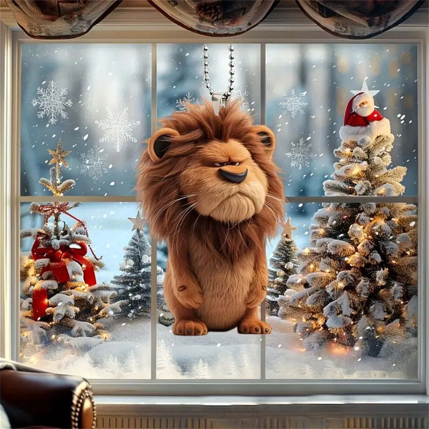 Lion Shaped 2D Flat Acrylic Hanging Ornament