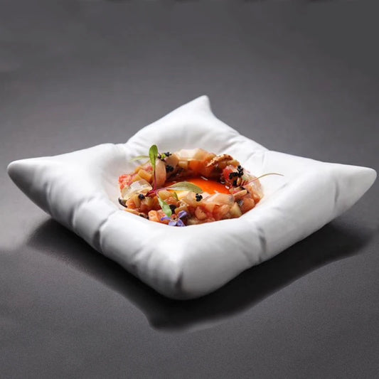 Creative Ceramic Imitation Pillow Dinner Plate