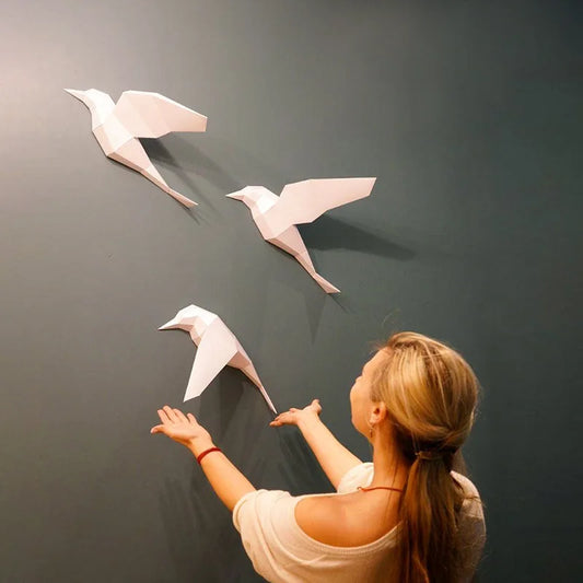 Three Birds Geometric Paper Model