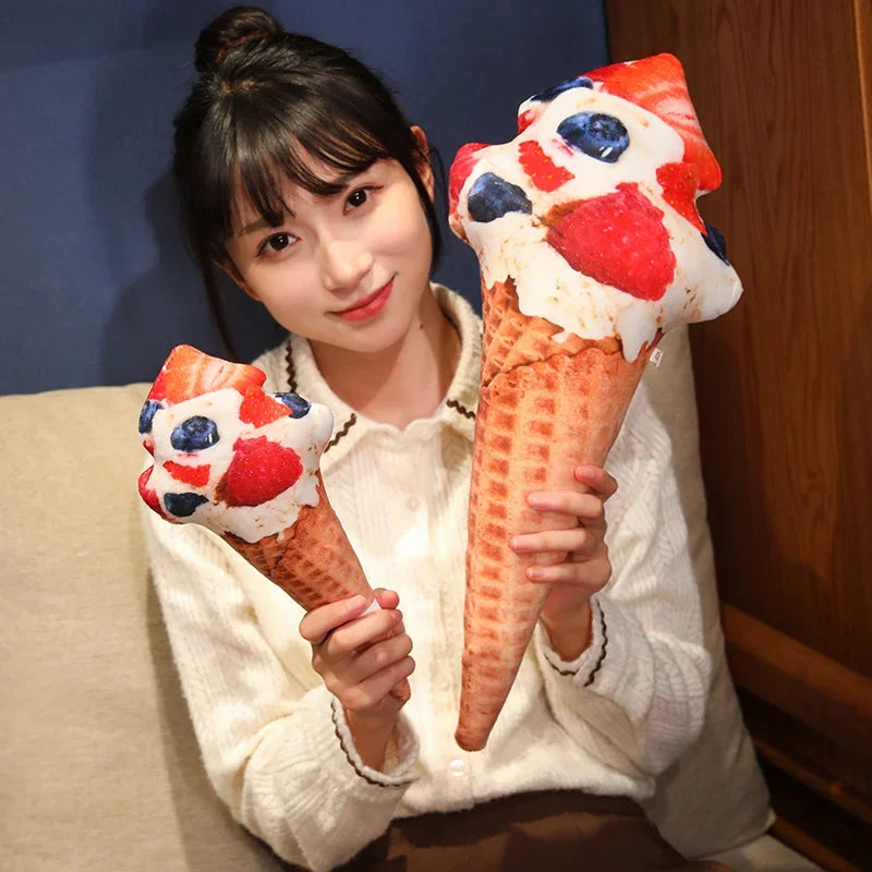 Ice Cream Plush Simulation Ice Cream Doll Plush Stuffed Cushion Sofa Bedding Decoration Dessert Throw Pillow Food Stuffed Gifts