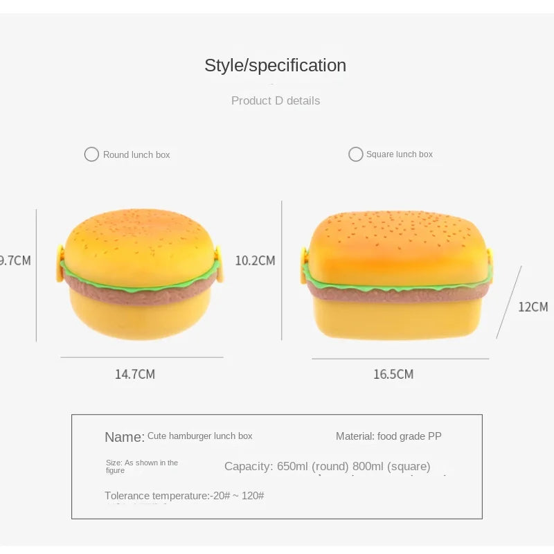 Cute Hamburger Lunch Box