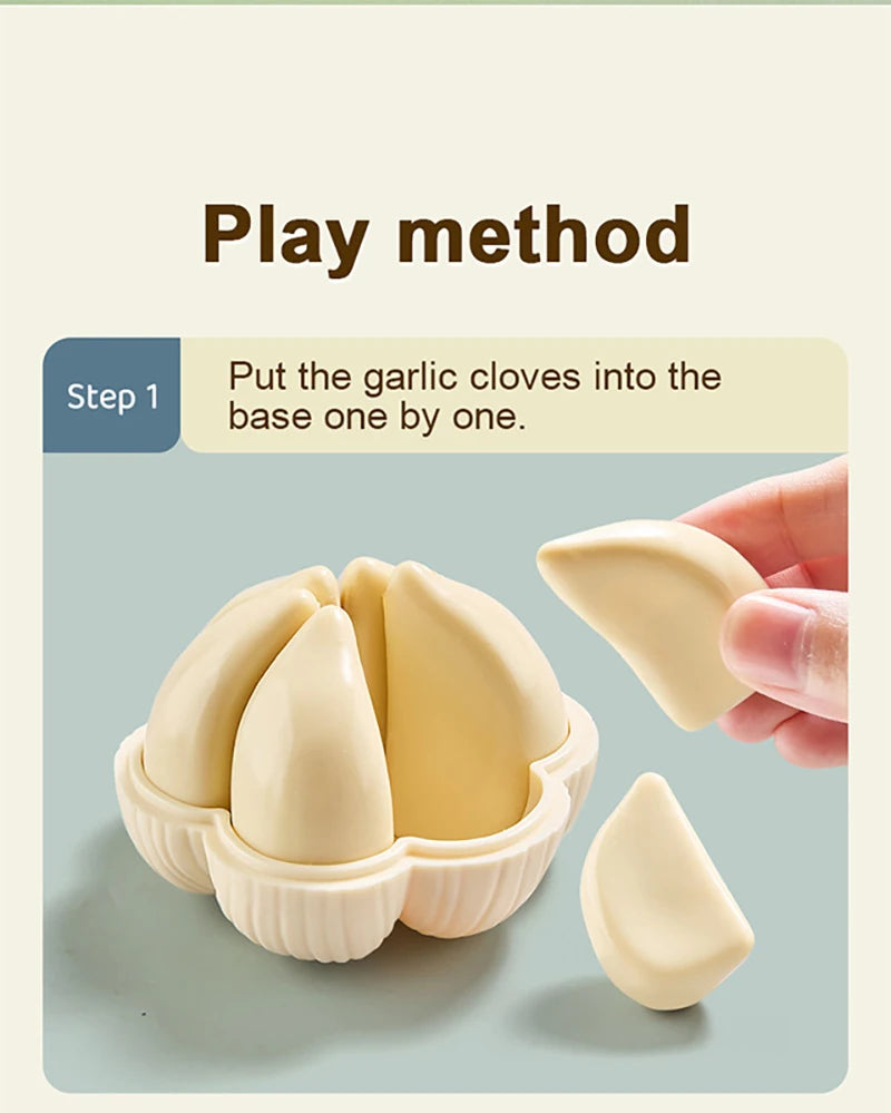 Kids Simulation Garlic Puzzles Educational Toys Sea Urchin Tangerine 3D Puzzles Matching Game Food Assembly Decompression Toys