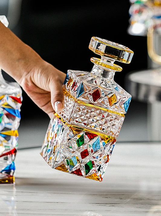 Hand-painted European Luxury Colorful Wine Bottle