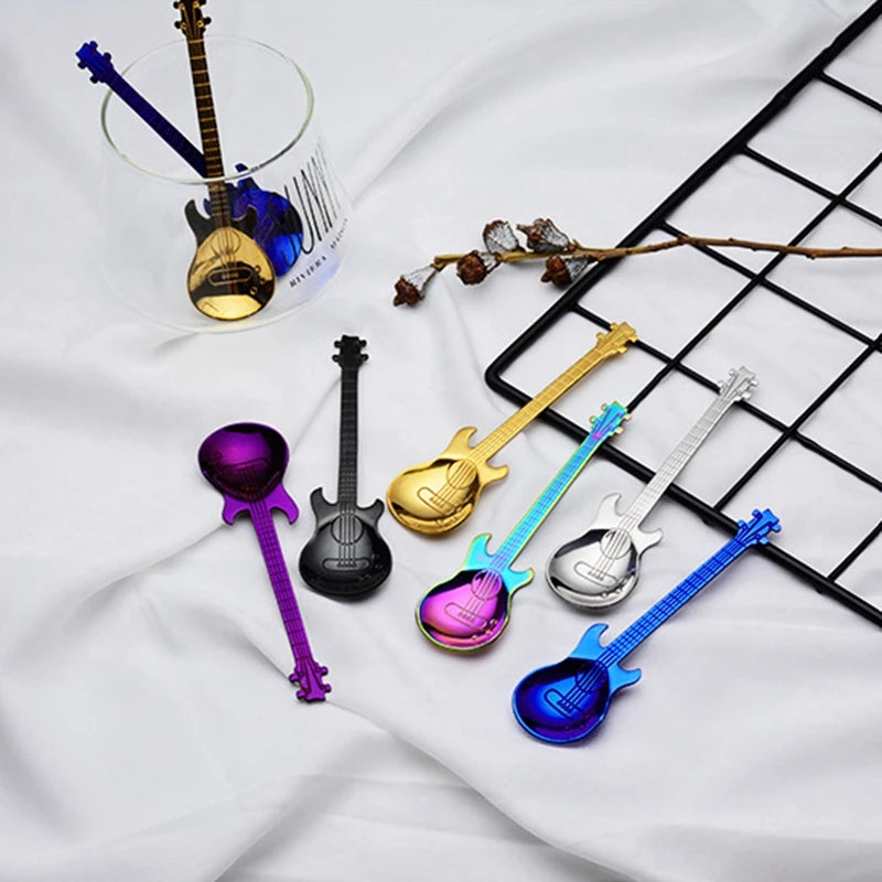 7Pcs/Set Stainless Steel Guitar Teaspoon