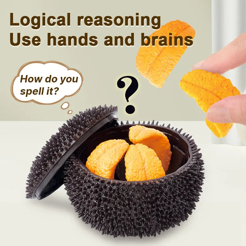 Kids Simulation Garlic Puzzles Educational Toys Sea Urchin Tangerine 3D Puzzles Matching Game Food Assembly Decompression Toys