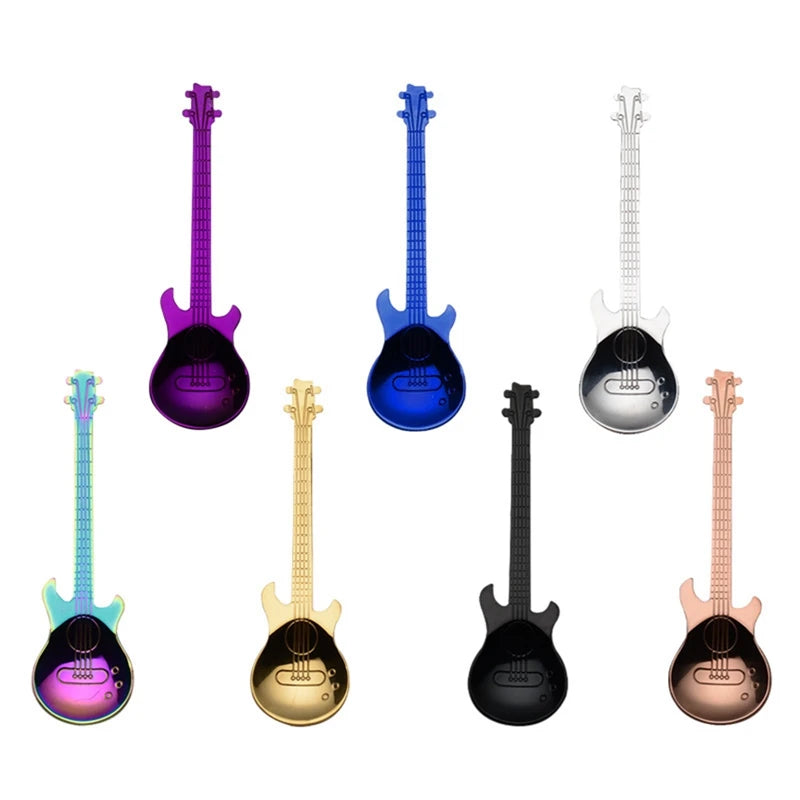 7Pcs/Set Stainless Steel Guitar Teaspoon