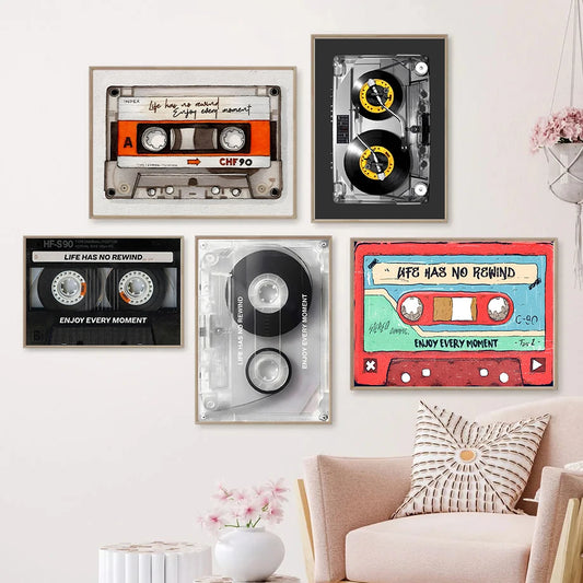 Colourful Creative Tape Cassette Wall Art