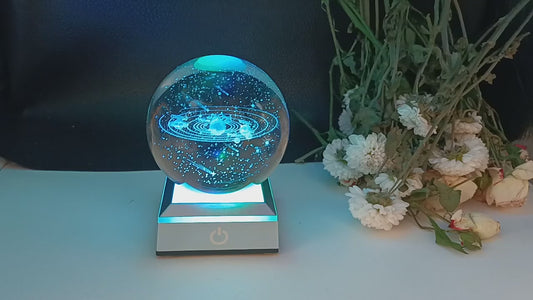 3D Solar System Planet LED Crystal Ball