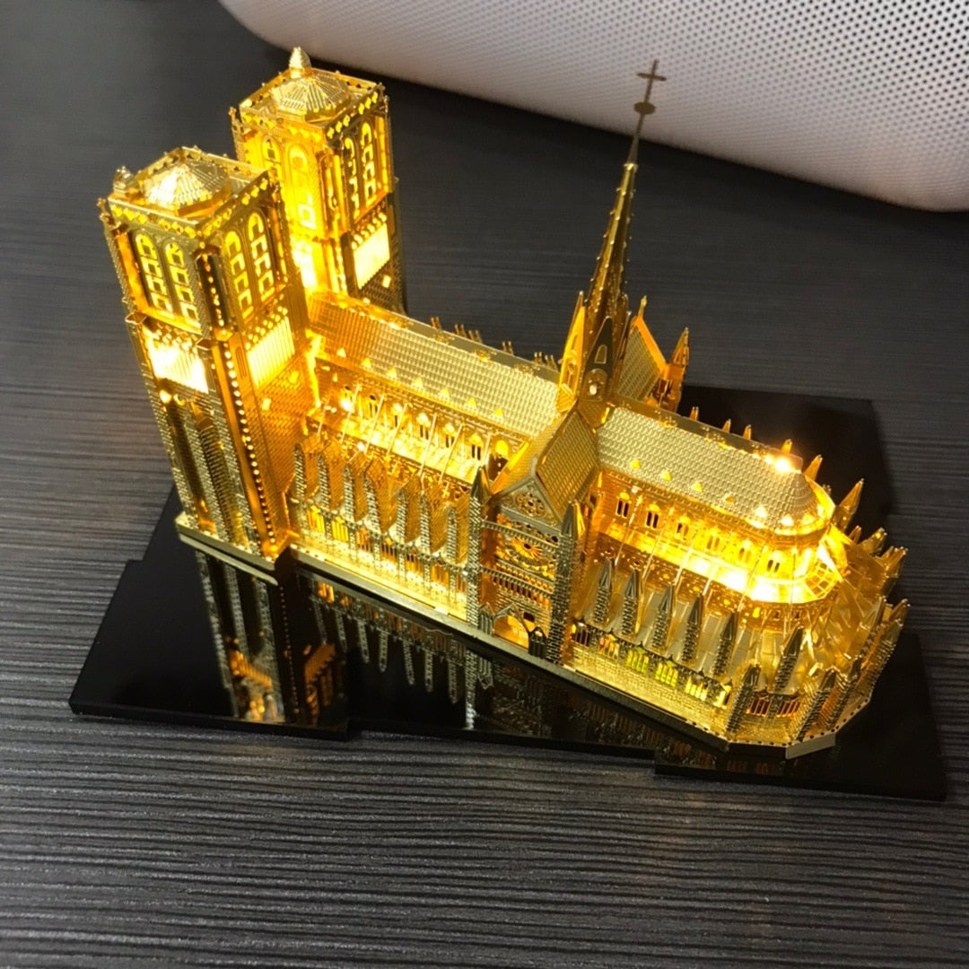 3D Metal Puzzle Notre Dame De Paris Model for Children Adult Difficult  Building Assembly Diy House Toy Learning Jigsaw Puzzle